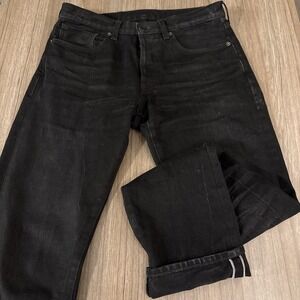 Barbanera Men's Selvedge Bandito Slim Fit‎ Denim Jeans Italy Black Size 31x33
